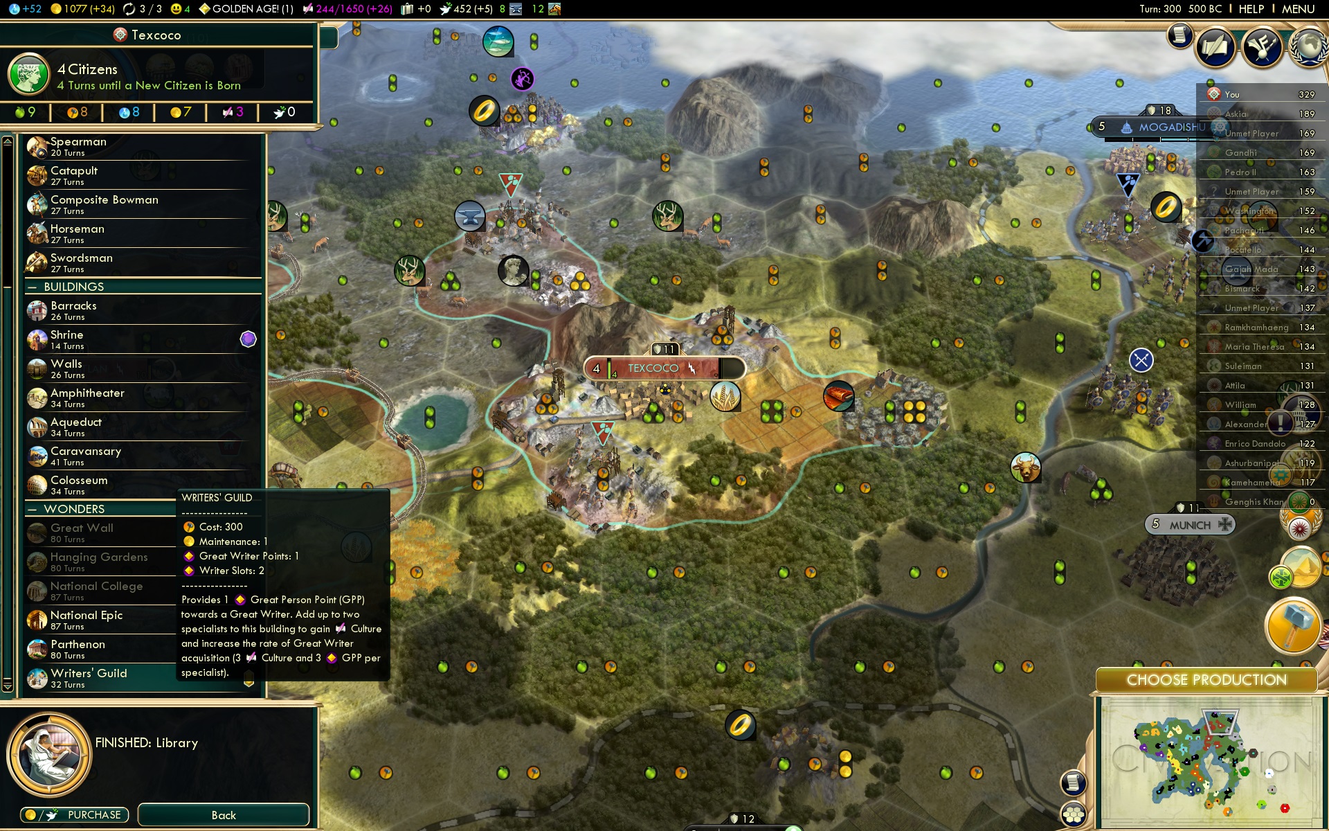Civ 5 great writer slots
